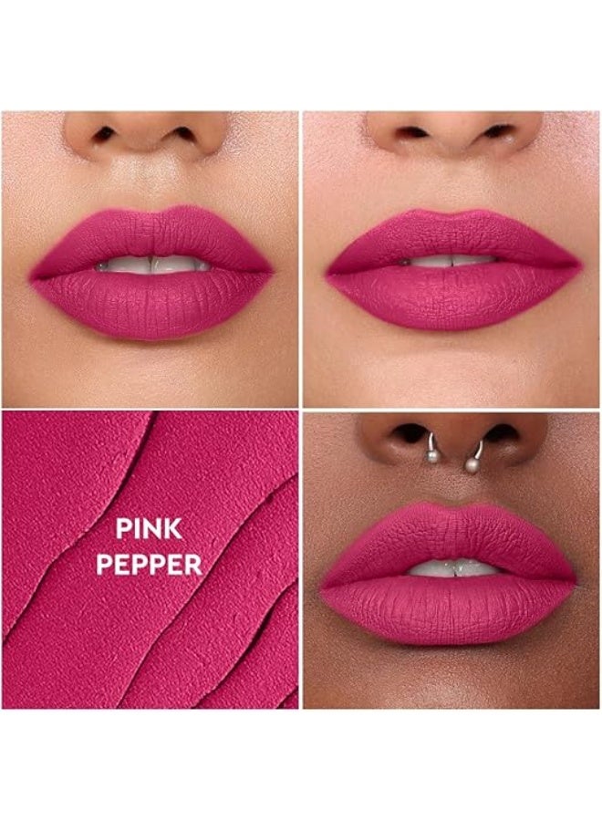 كيرو أحمر شفاه سائل غير لامع من كيرو، لون بينك بيبر (توت ناعم)، 5 مل، مقاوم للانتقال، لون شفاه سائل، يدوم طويلاً، نباتي، خالٍ من البارابين، غني بزيت الأفوكادو، أحمر شفاه غير سام للون غني - Image 3